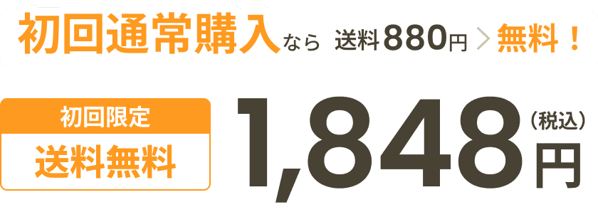 初回通常購入なら送料880円無料！初回限定 送料無料 1,848円（税込）