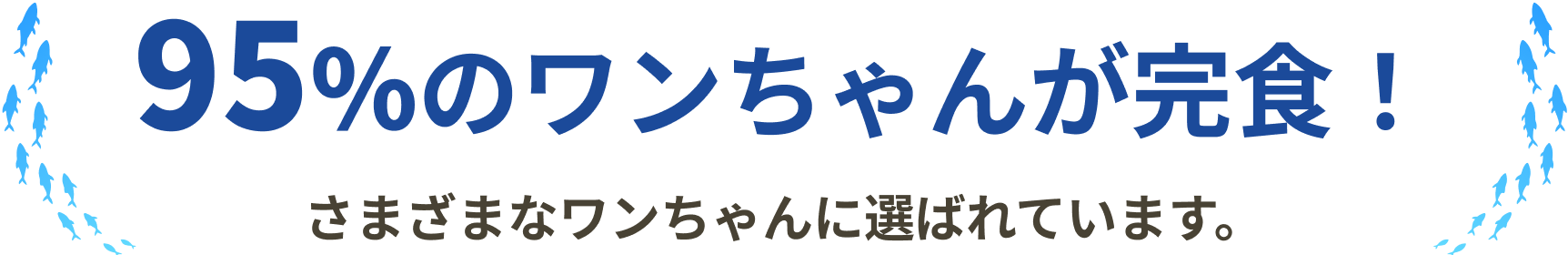 95%のワンちゃんが完食！さまざまなワンちゃんに選ばれています。