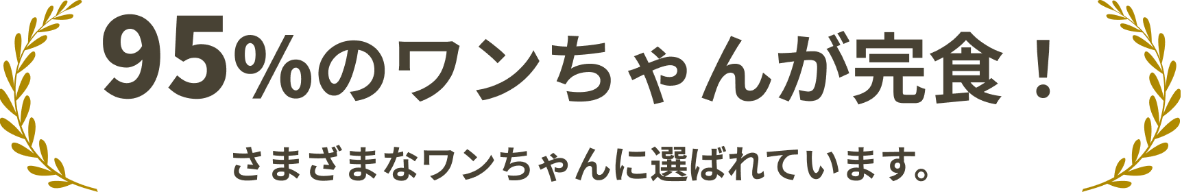 95%のワンちゃんが完食！さまざまなワンちゃんに選ばれています。