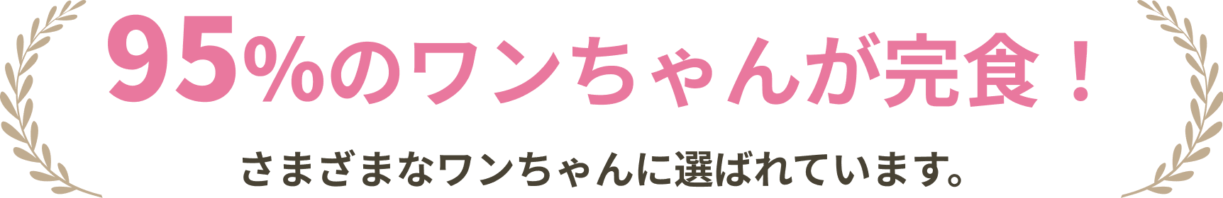 95%のワンちゃんが完食！さまざまなワンちゃんに選ばれています。